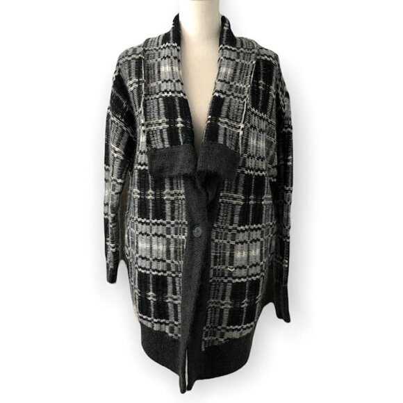 VICTORIA'S SECRET Cardigan Women's Oversized XS Black Mohair Wool Long Sweater - Picture 1 of 10